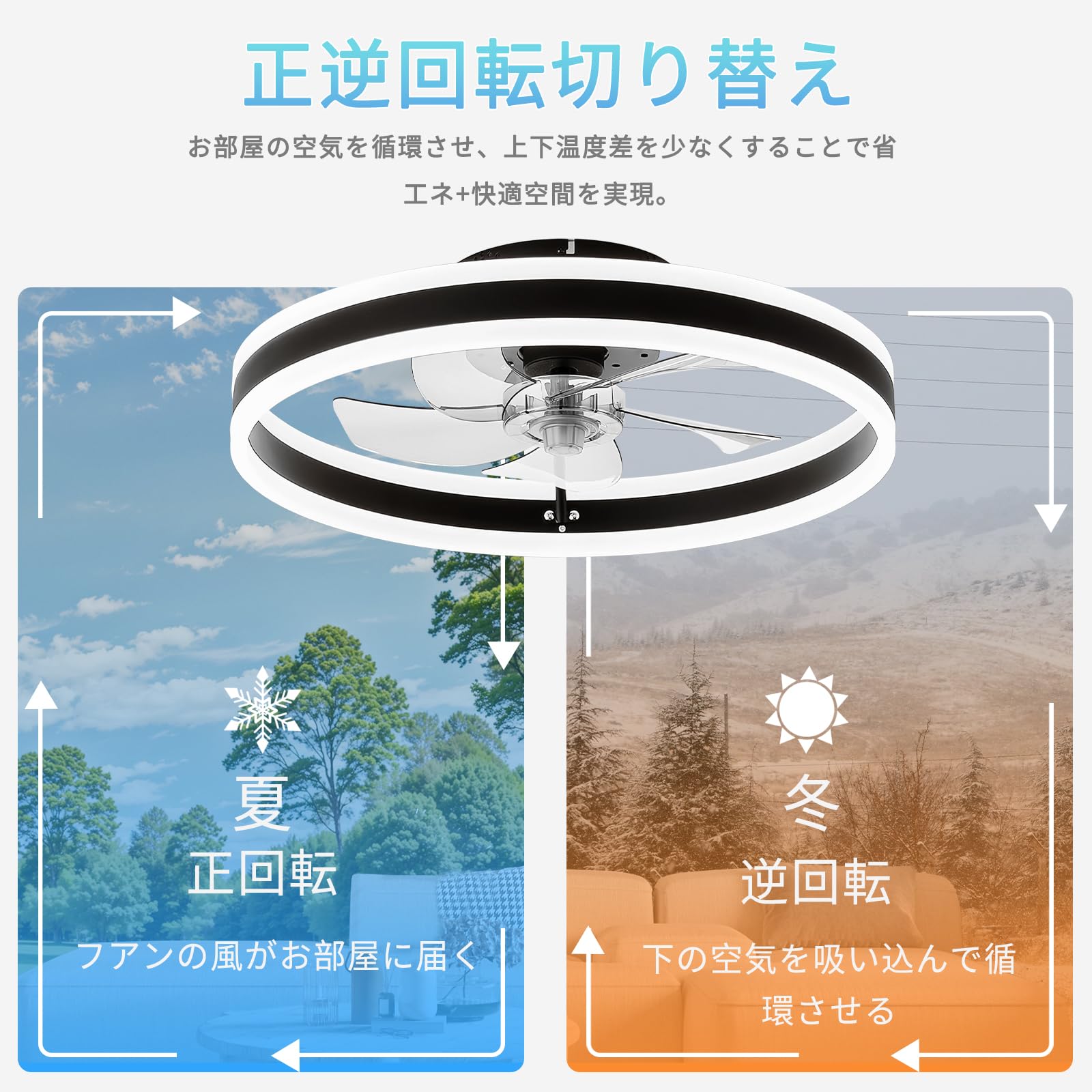 Amazon.co.jp : シーリング LED天井ファンライト 静音ファン付き照明